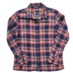 Roots Button Up Flannel Plaid Shirt